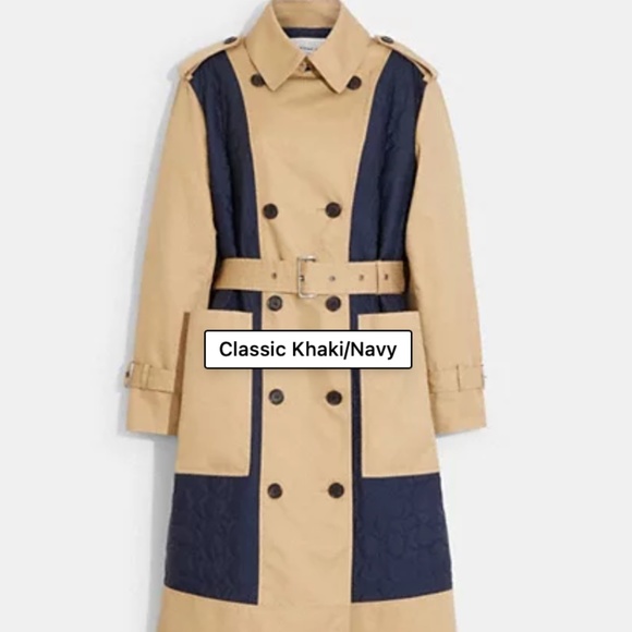 Coach Signature Quilted Trench Coat Size Medium New With Tags - Picture 1 of 6